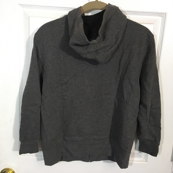 OLD NAVY Skull & Crossbones 1994 Logo Zip Hoodie Gray Sweater Jacket- Boys 7/8 - Picture 2 of 12